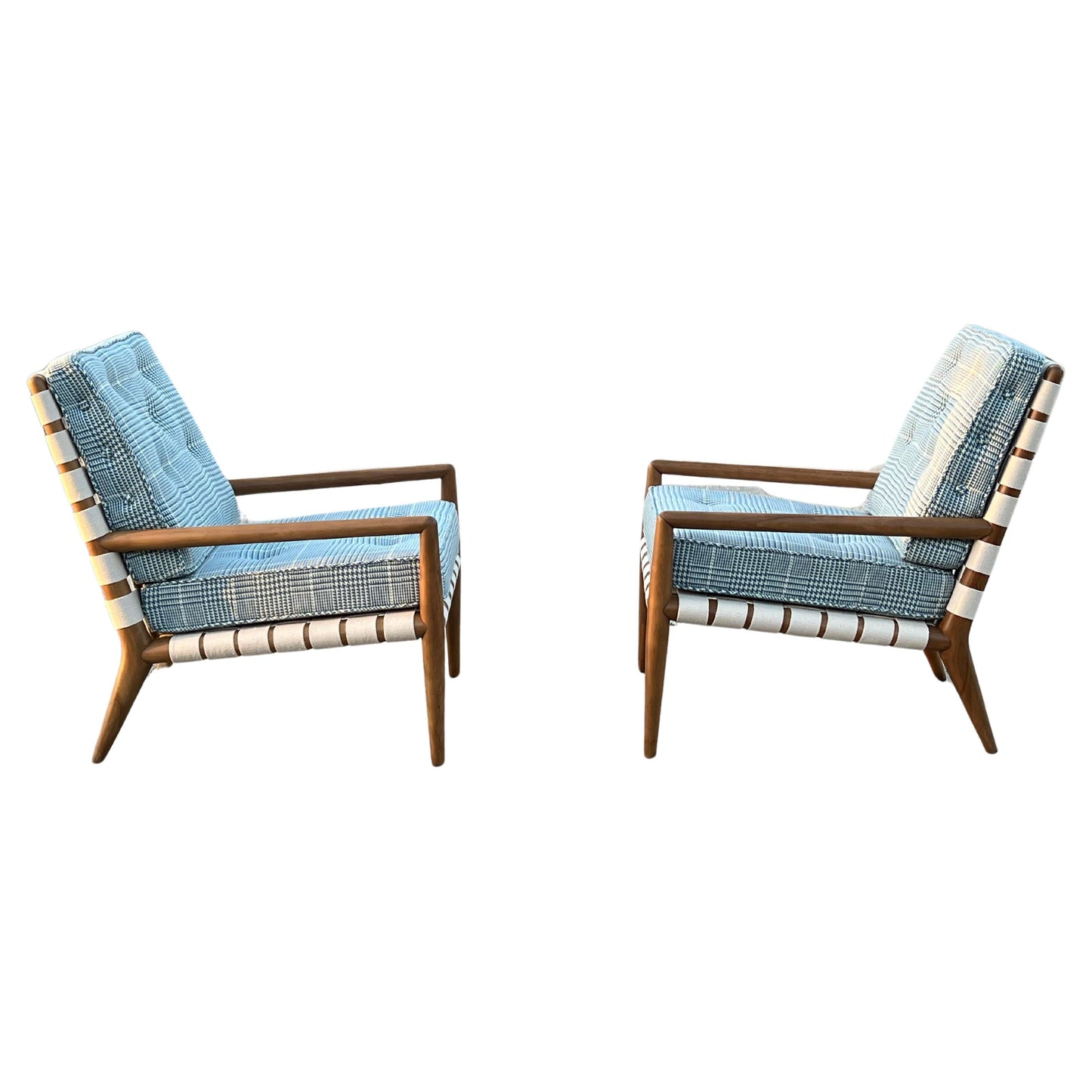 A Pair Of T.H.Robsjohn-Gibbings Strap Lounge Chairs Vintage 1950's