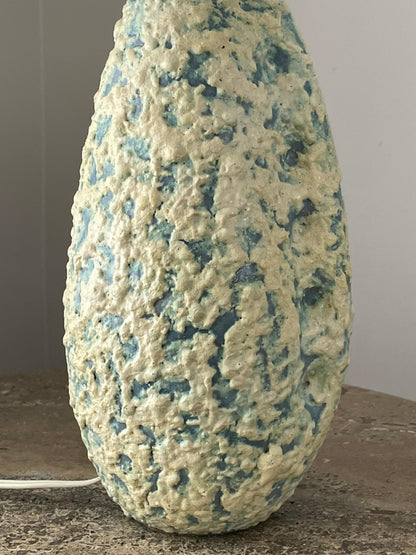 Marcello Fantoni Organic Shaped Ceramic Lamp with Heavy Texture Lava Glaze