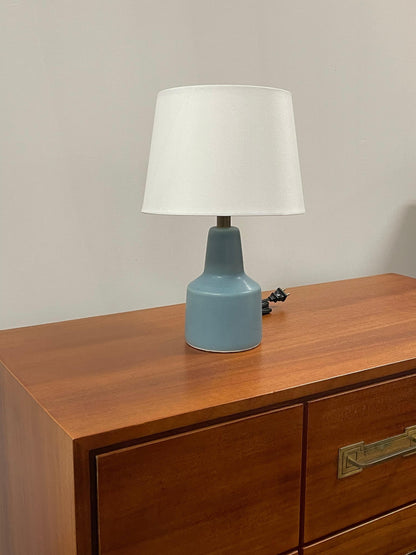 Lotte and Gunnar Bostlund Table Lamp in Robin’s Egg Blue Ceramic