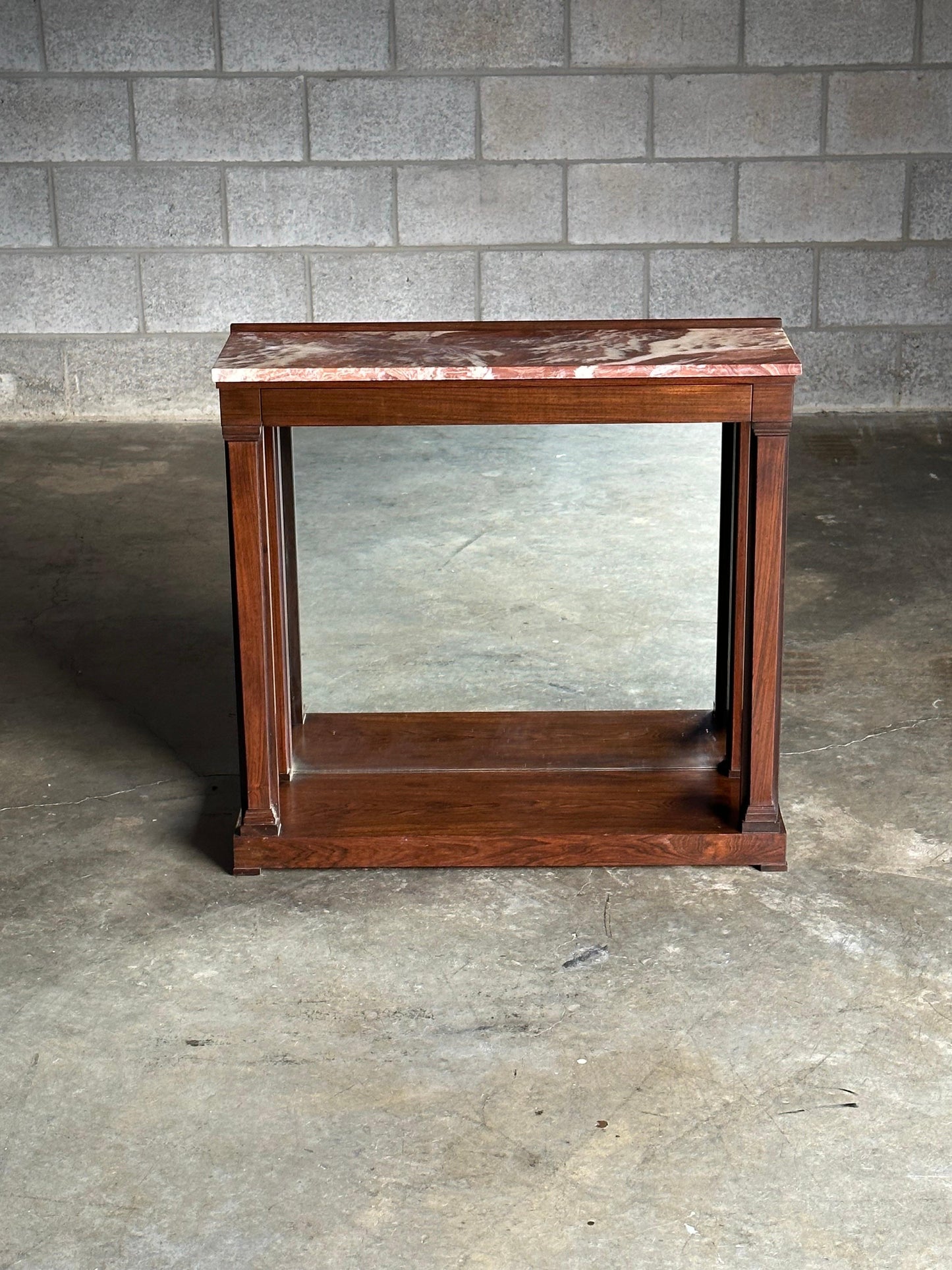 Edward Wormley for Dunbar Rosewood and Red Onyx Mirrored Back Console