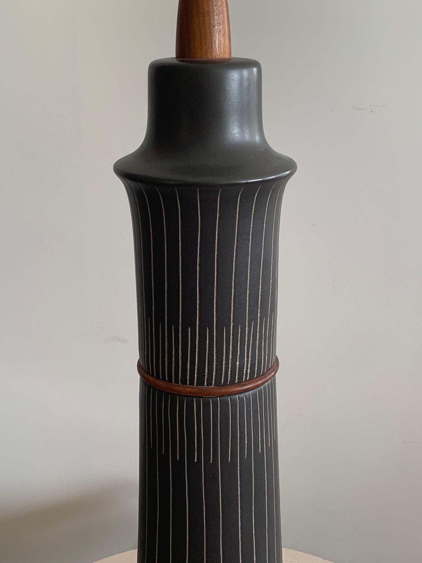 Rare Martz Lamp with Sgraffito Decoration