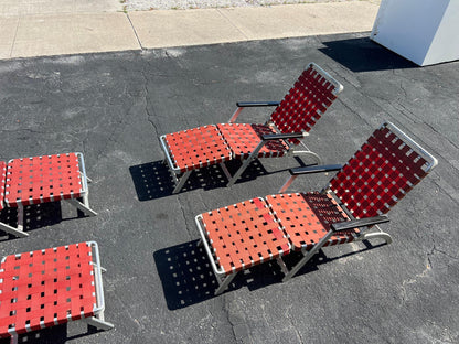 A Pair of Aluminum Folding Chaise Lounges from SS United States Luxury Ship