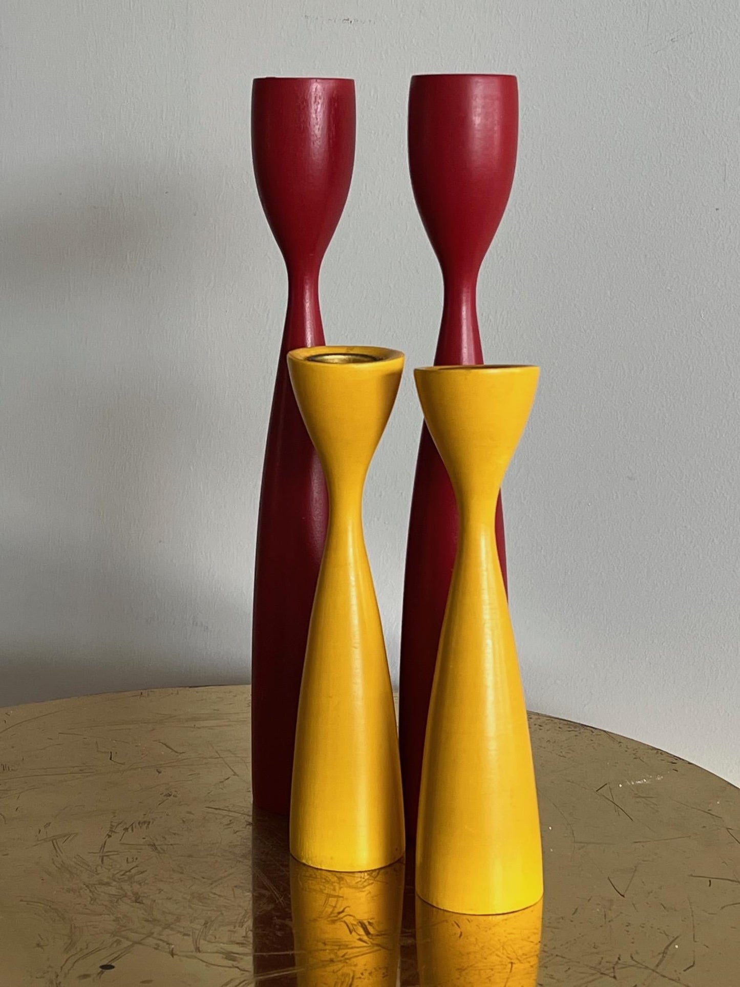 Set of Colorful Danish Candlesticks