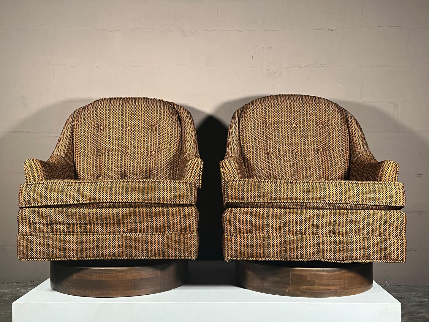 Pair of Large Scale Swivel Chairs