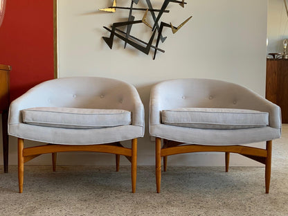 Pair of Lawrence Peabody Barrel Chairs