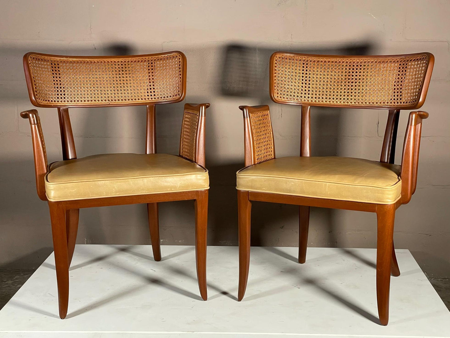 Set of Eight Caned Back Dunbar Dining Chairs