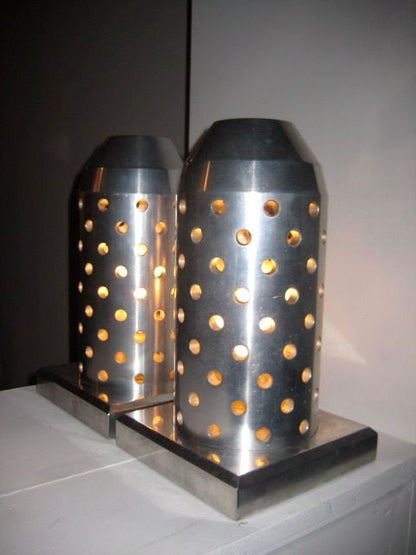 A Pair of Bullet Shaped Super Industrial Table Lamps