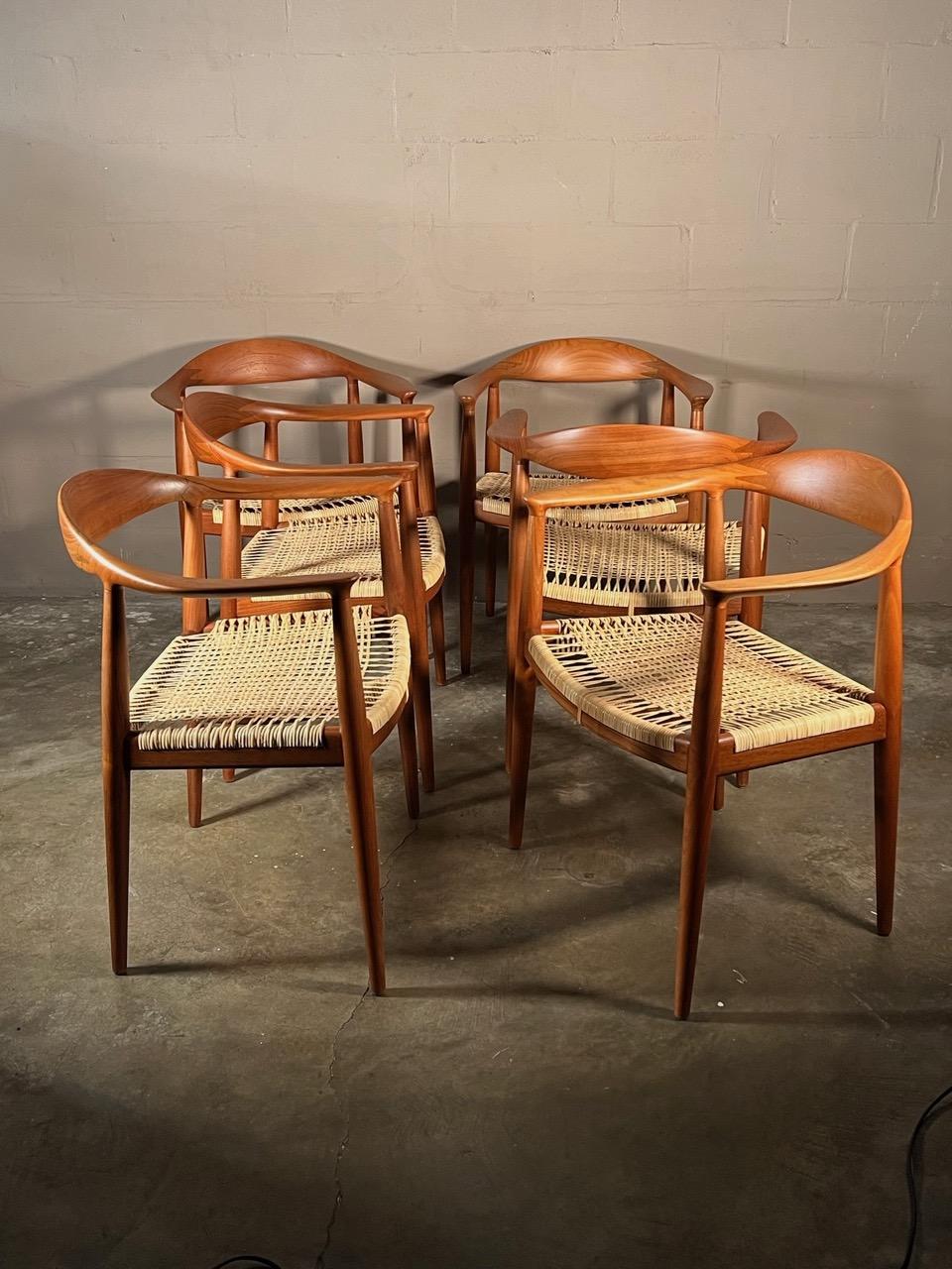 Set of Six Classic Chairs by Hans Wegner Johannes Hansen, Denmark