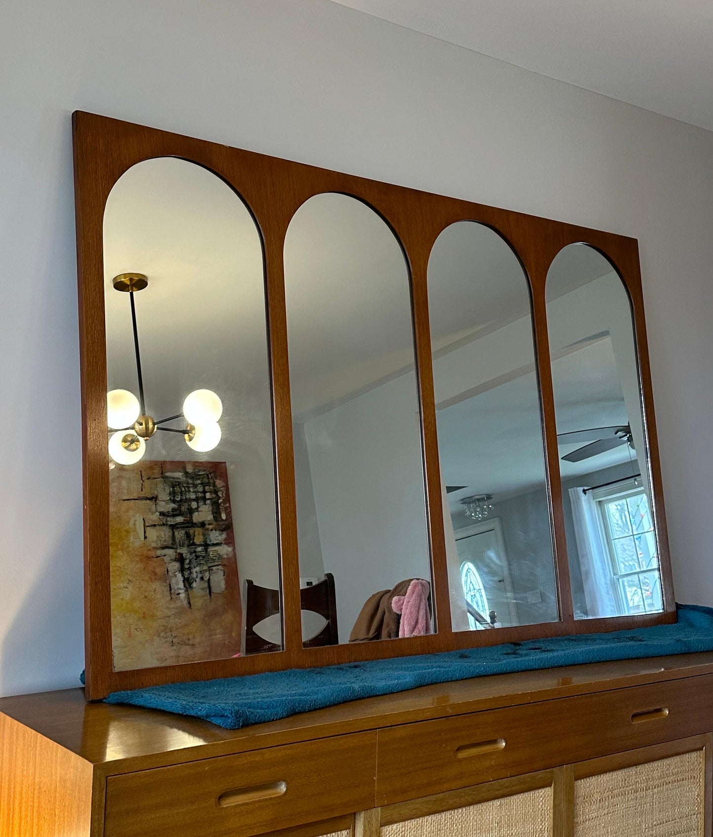 T.H. Robsjohn-Gibbings Rare Arch Colosseum Wall Mirror for Widdicomb