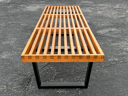 Six Foot George Nelson Classic Slat Bench 1950's Original