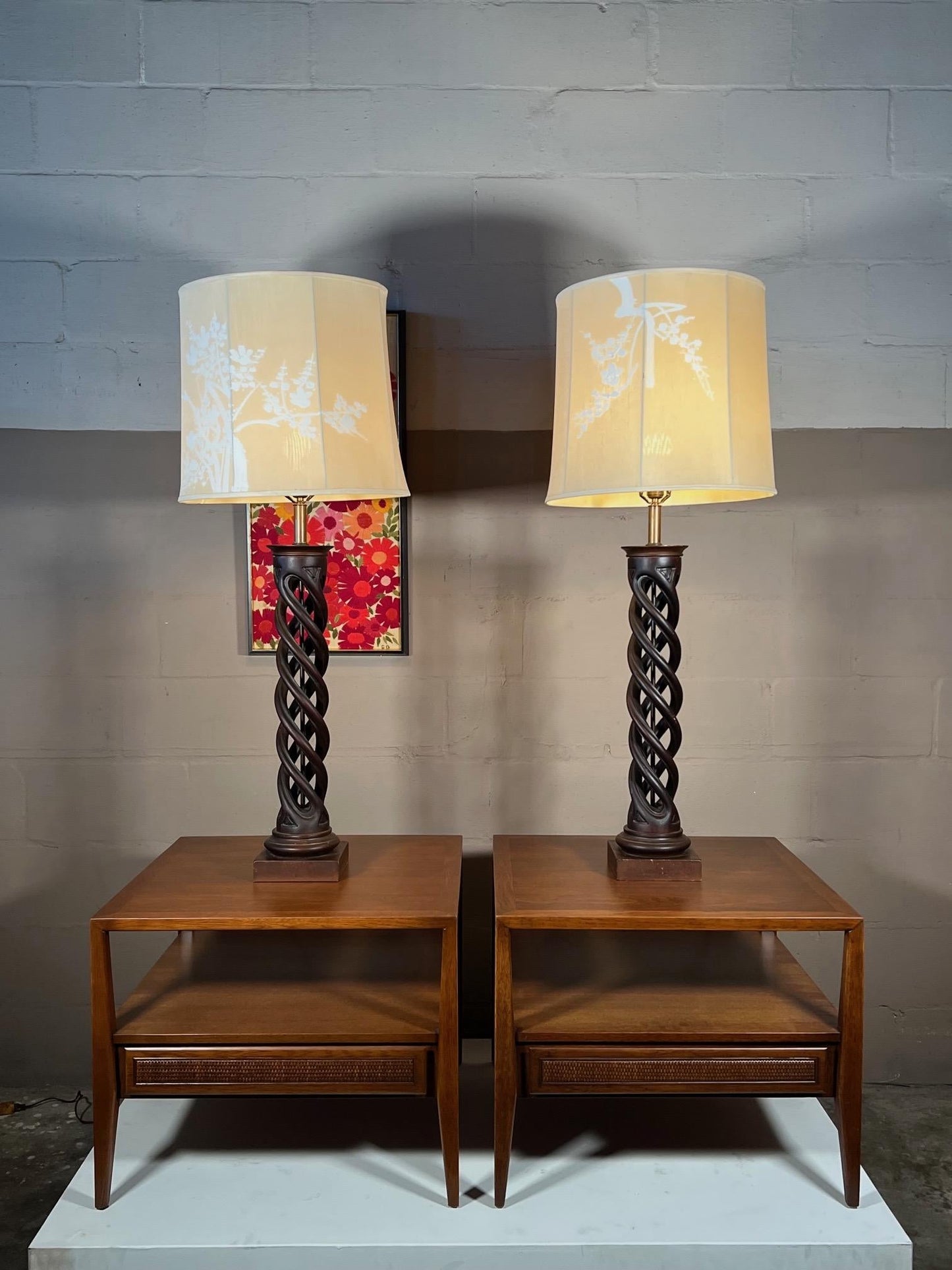 Pair of Frederick Cooper Helix Lamps