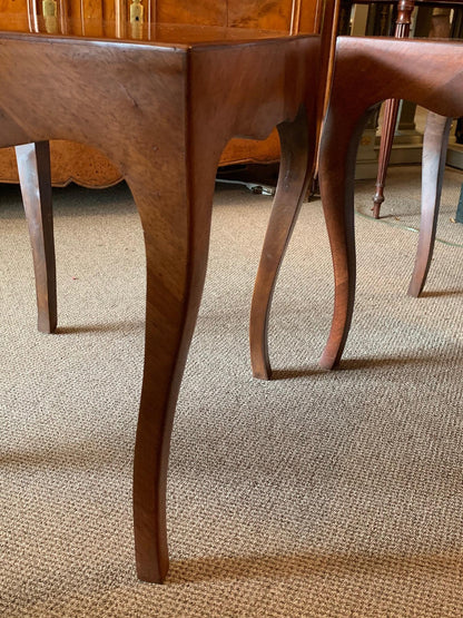 Pair of Elegant Italian Tables with Cabriolet Legs