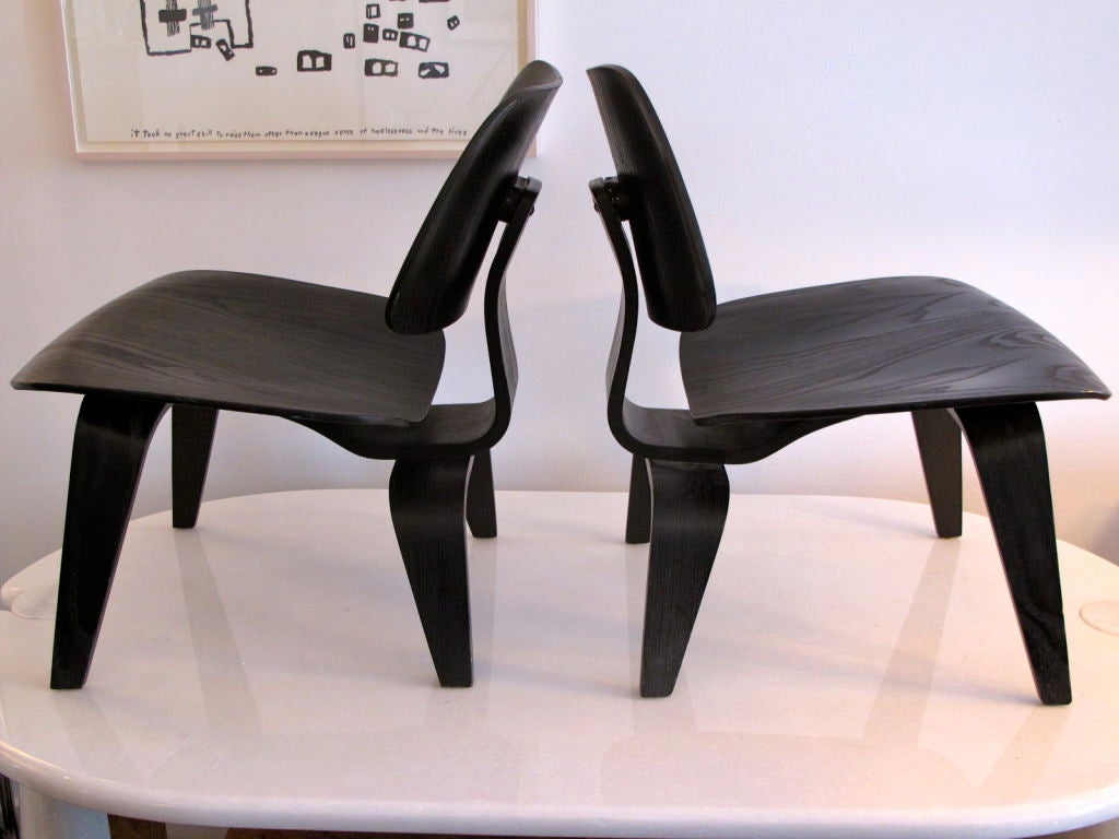 A Pair of Charles Eames LCW's Early Original Examples Evans