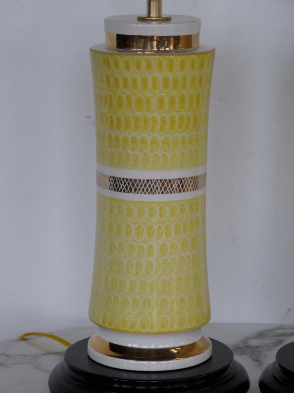 Pair of Elegant Ceramic Lamps by Waylande Gregory