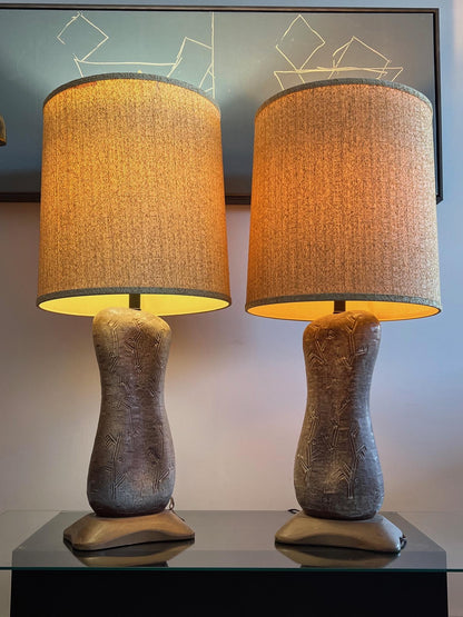 Pair of Unusual Ceramic Lamps by Design Technics