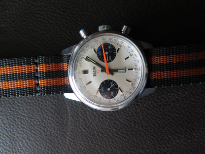 1960s Elgin Steel Chronograph Panda Dial