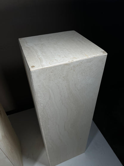 Travertine and Glass Console Table