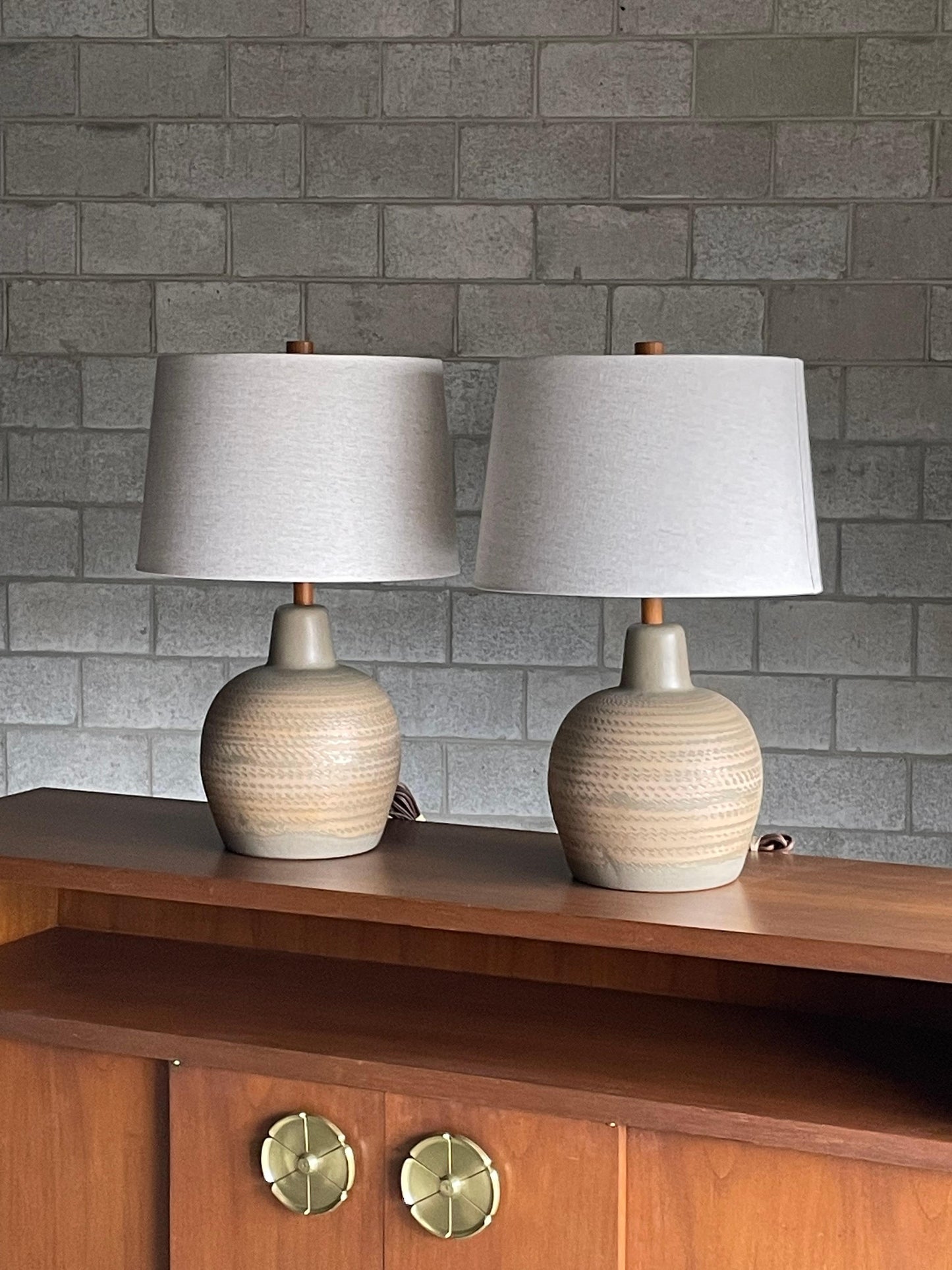 Jane and Gordon Martz Ceramic Table Lamps, a Pair