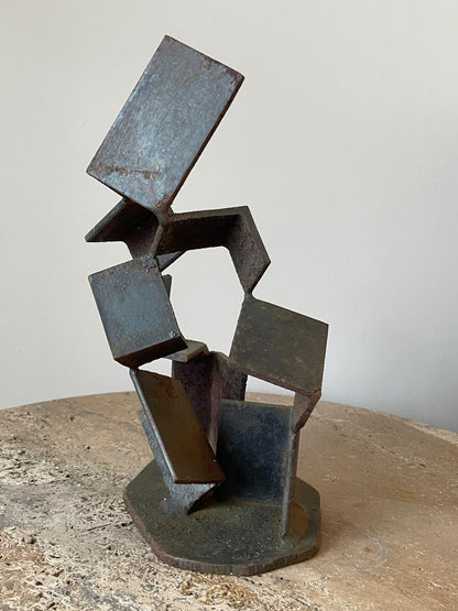 Patinated Steel Modernist Sculpture