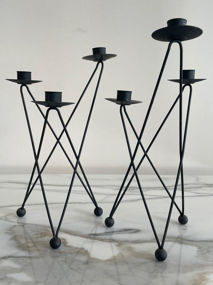 Pair of Atomic Candleholders by Architect Victor Bisharat