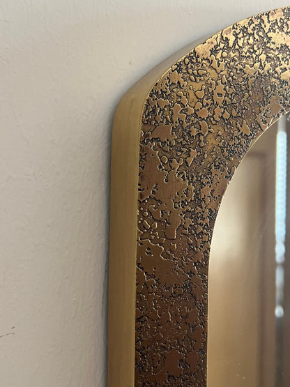 Unusual Mirror with Etched Brass Decoration