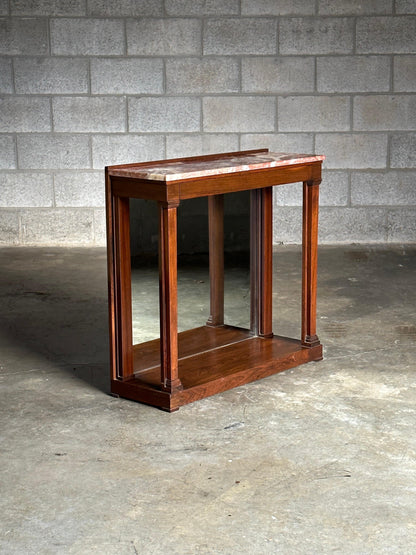 Edward Wormley for Dunbar Rosewood and Red Onyx Mirrored Back Console