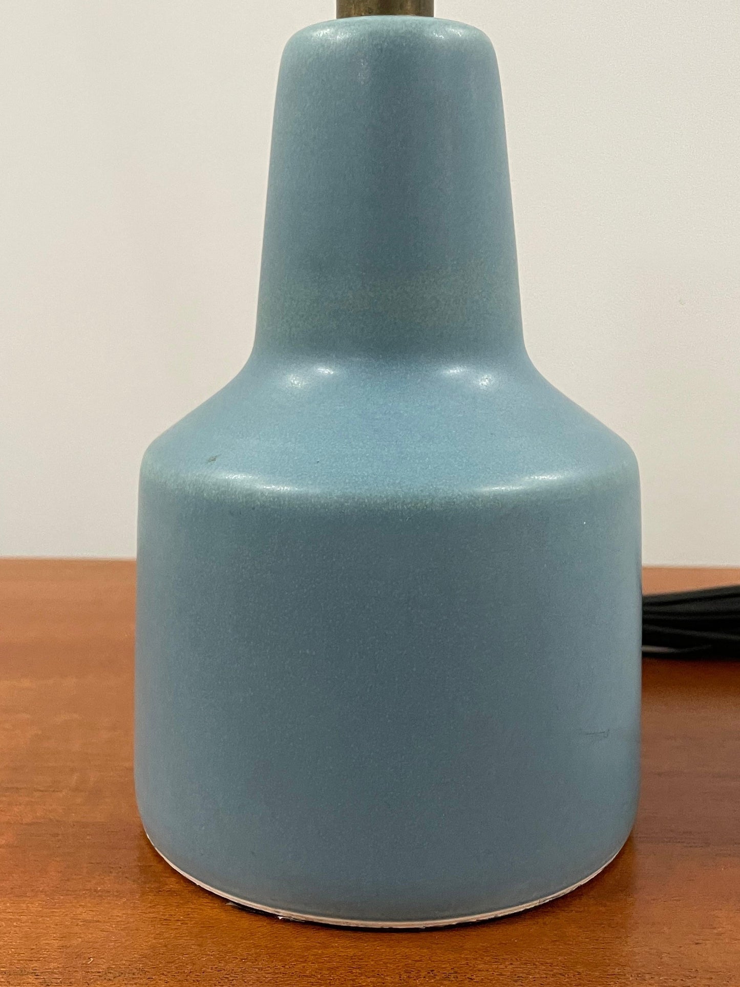 Lotte and Gunnar Bostlund Table Lamp in Robin’s Egg Blue Ceramic