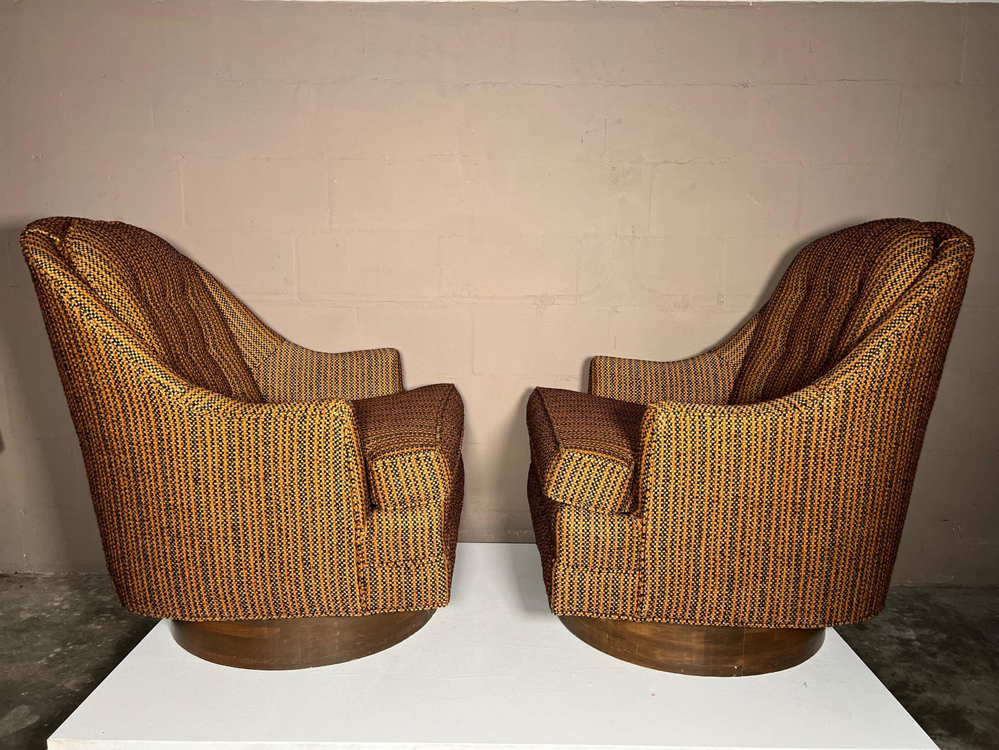 Pair of Large Scale Swivel Chairs