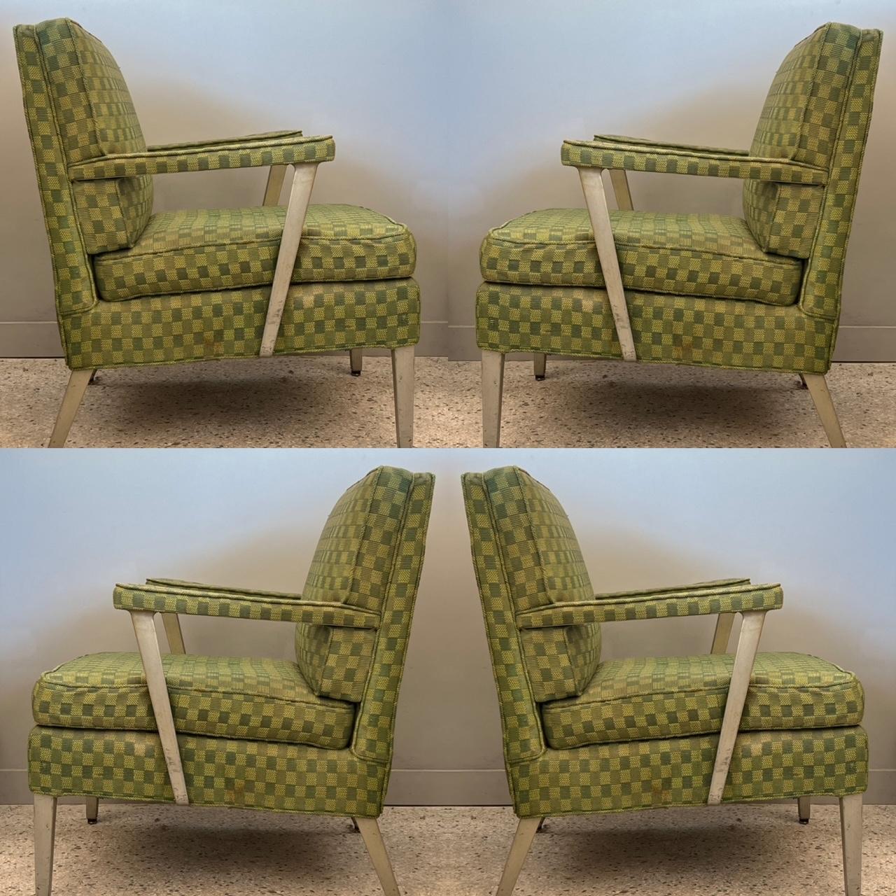 Pair of SS United States First Class Cabin Upholstered Arm Chairs