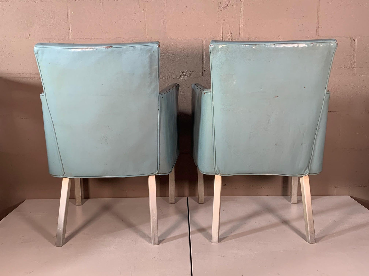 Pair of Unusual Armchairs from S.S. United States Ocean Liner