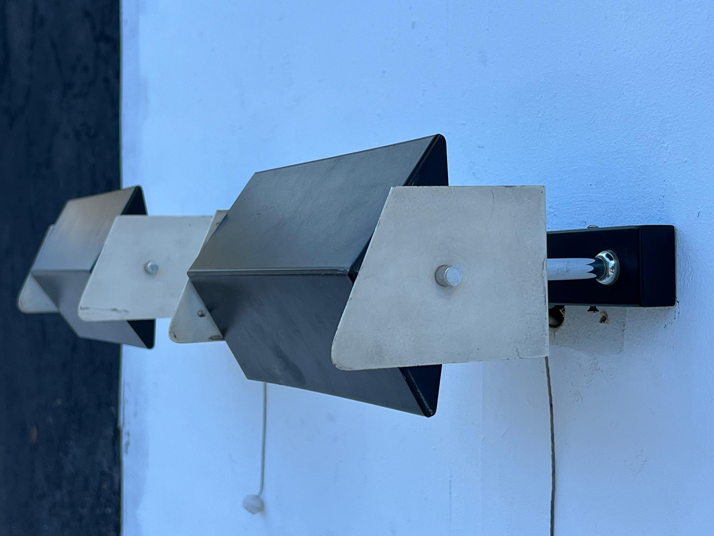 Unusual Vintage Black And White Sconces By Ilum ca' 1950's