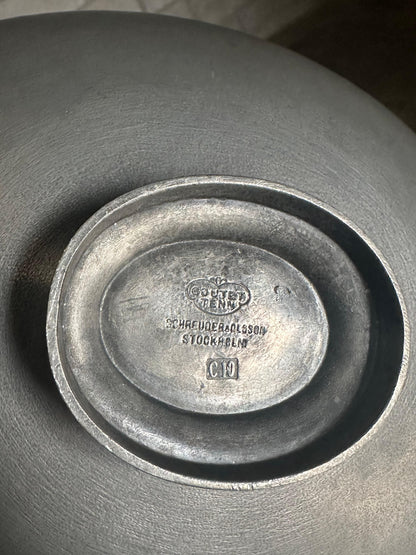 Edvin Oller for Gjutet Tenn / Schreuder & Olsson Large Pewter Bowl, Sweden