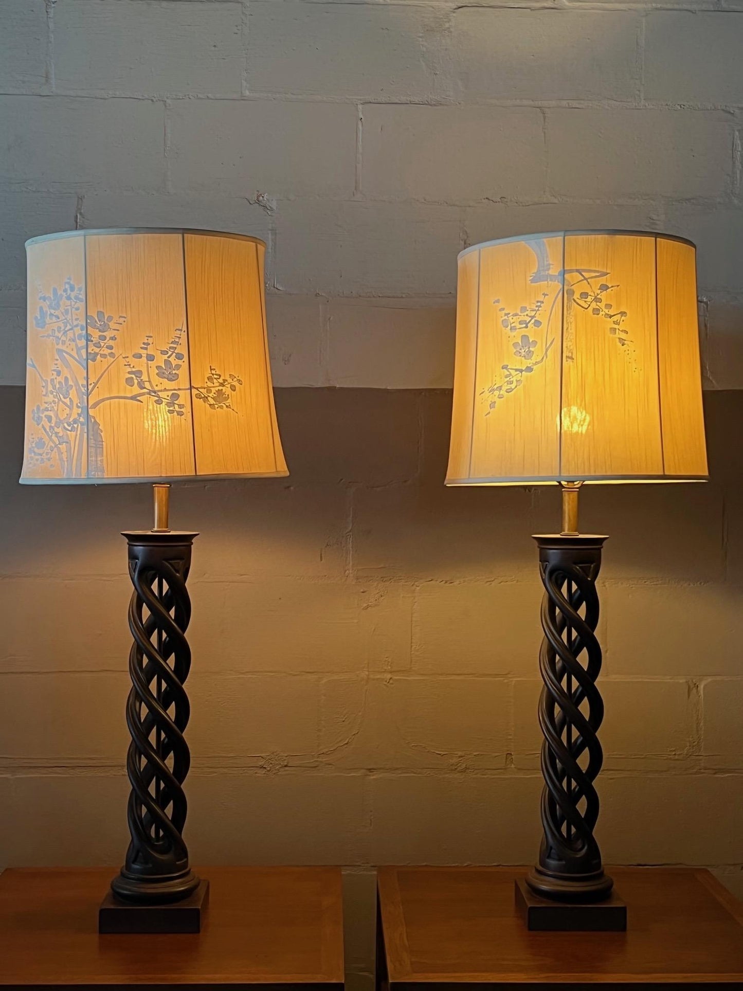 Pair of Frederick Cooper Helix Lamps