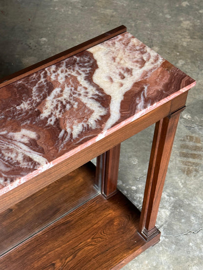 Edward Wormley for Dunbar Rosewood and Red Onyx Mirrored Back Console