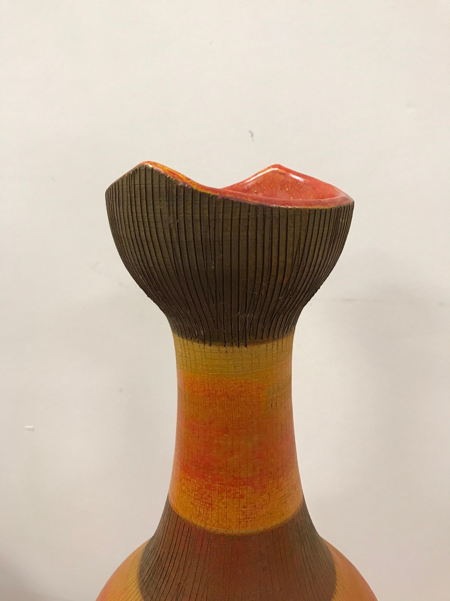 Rare Aldo Londi for Bitossi Floor Vase, Italian Ceramic