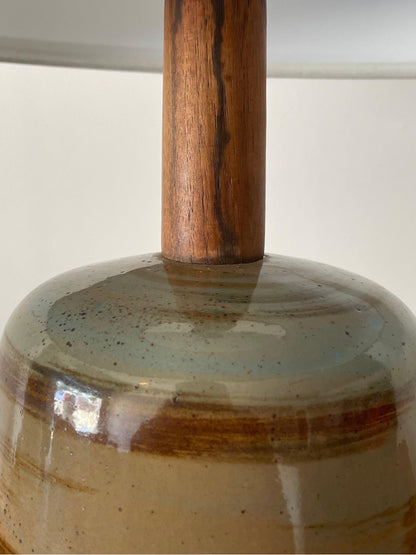 Martz Lamp by Jane and Gordon Martz, Ceramic and Walnut