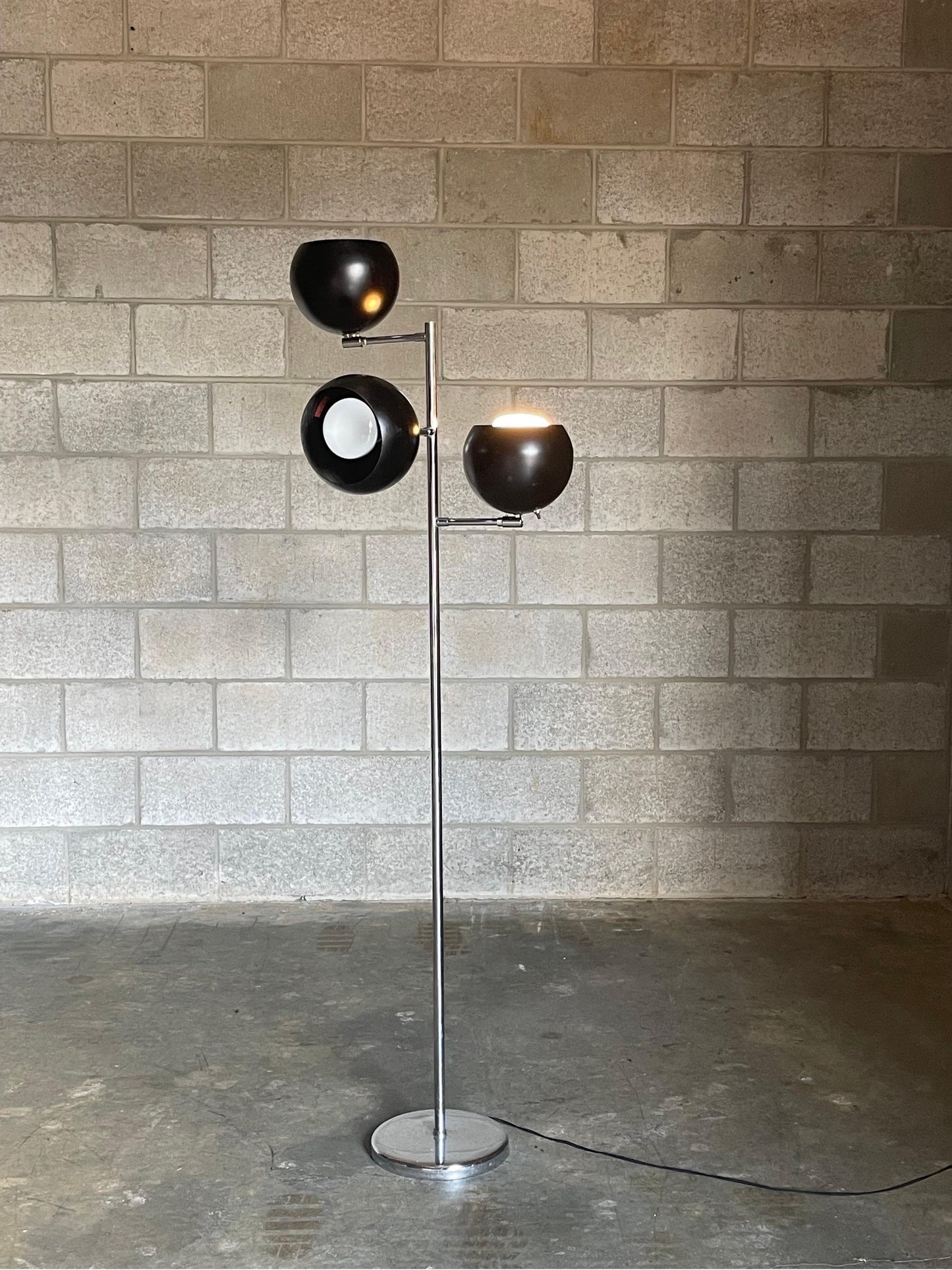 Koch and Lowy Three Arm, Triennale Style, Floor Lamp