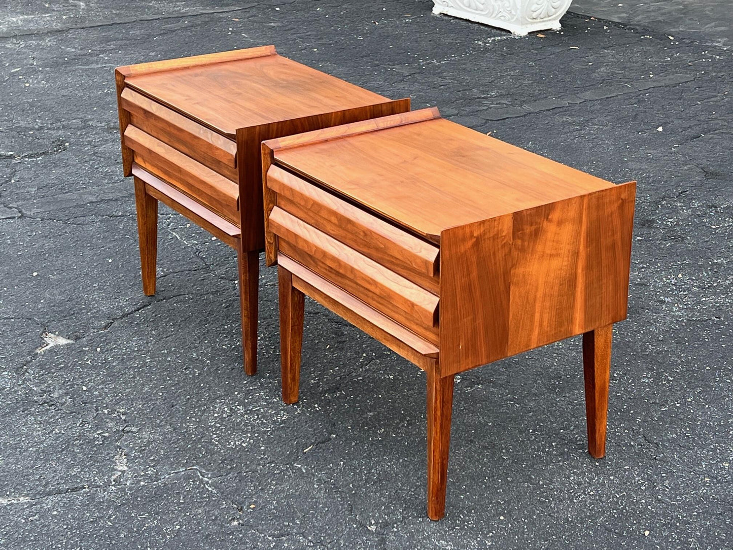 A Pair Of Sculptural Night Stands By Lane Altavista