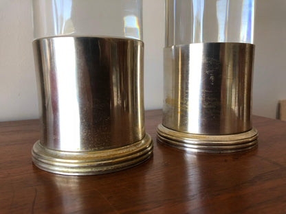 Two Lucite Candlesticks