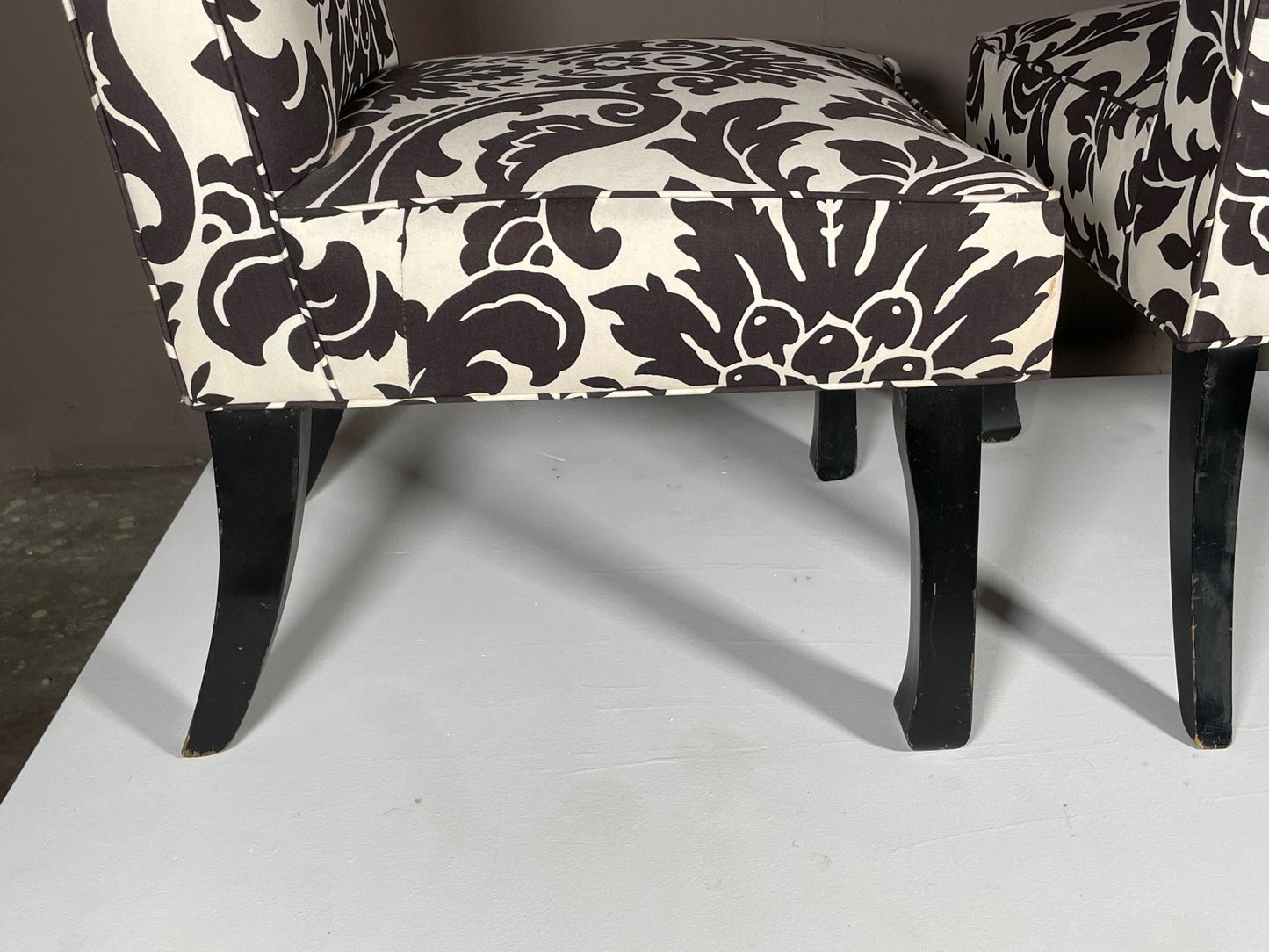 A Pair of Tall Upholstered Chairs