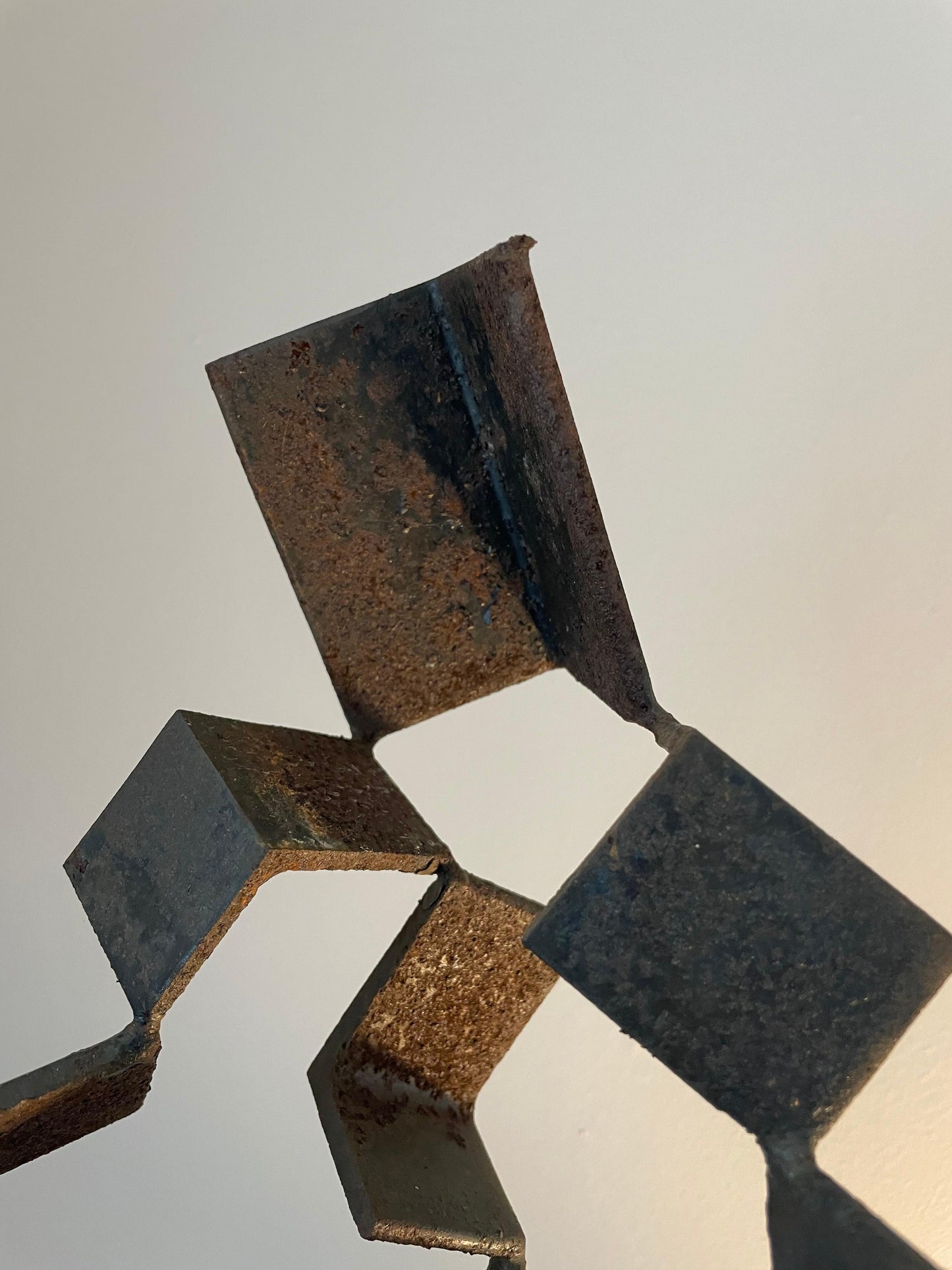 Patinated Steel Modernist Sculpture