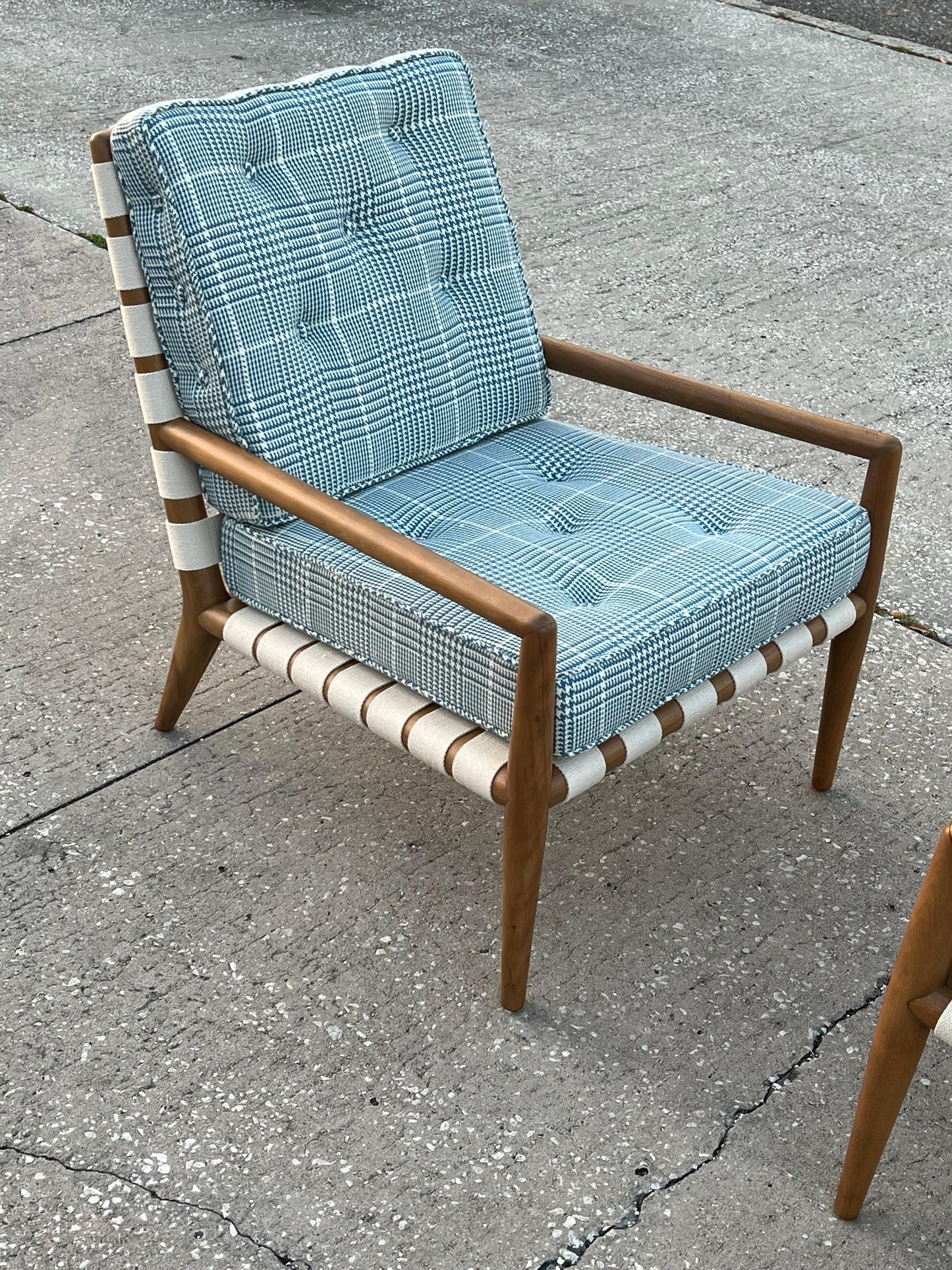 A Pair Of T.H.Robsjohn-Gibbings Strap Lounge Chairs Vintage 1950's