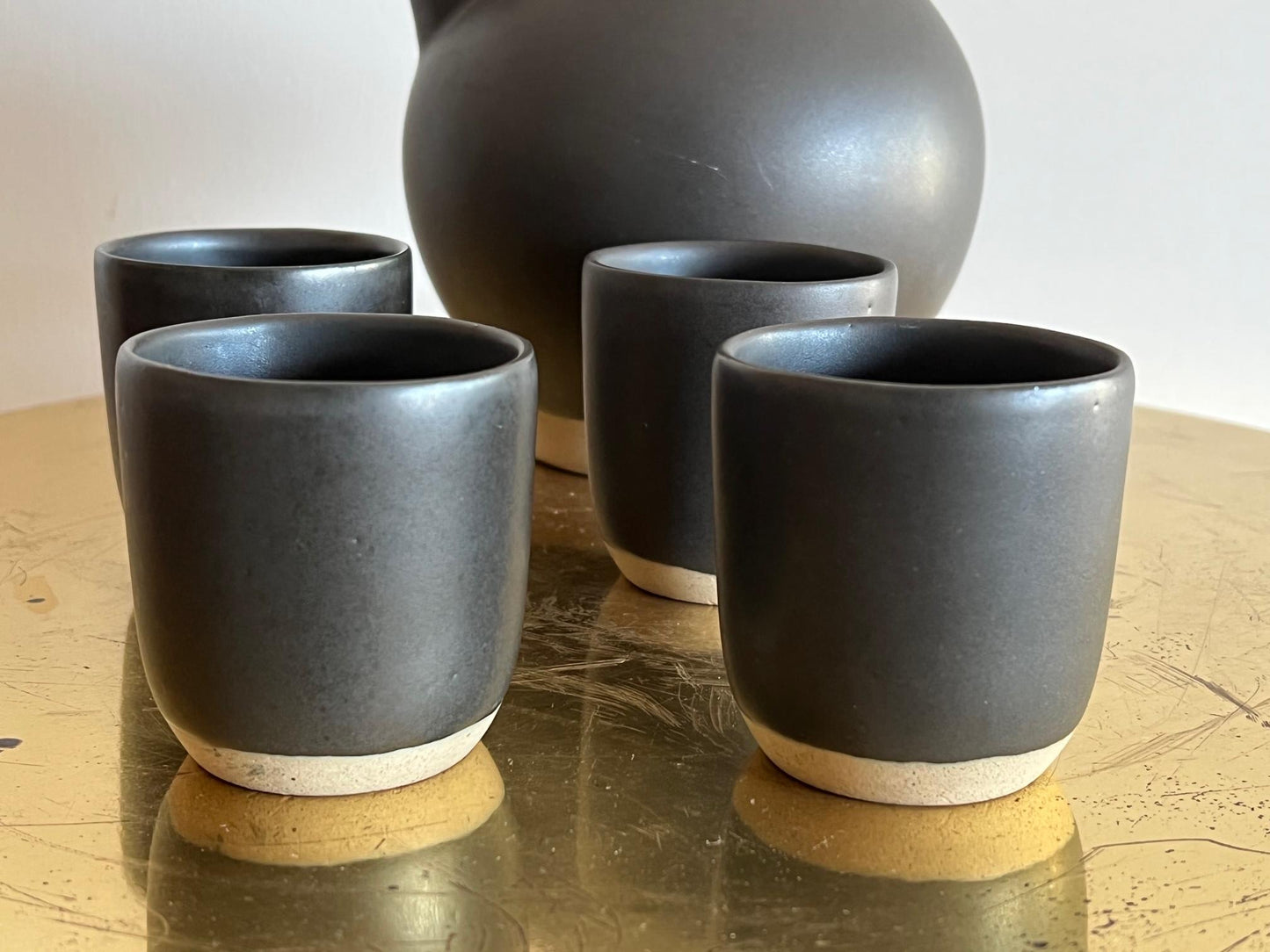 Pottery Coffee Set with Matching Cups by Martz