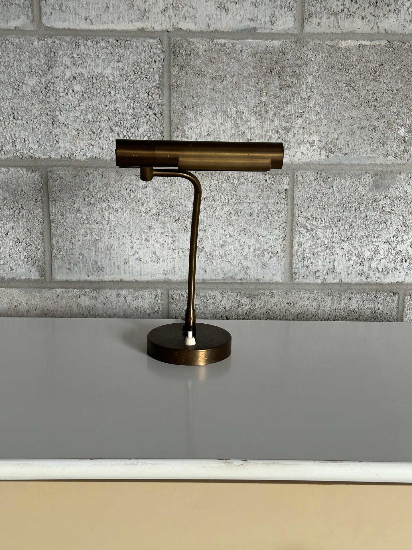 1940s Swedish Modern Brass Desk or Banker/ Table Lamp by Asea