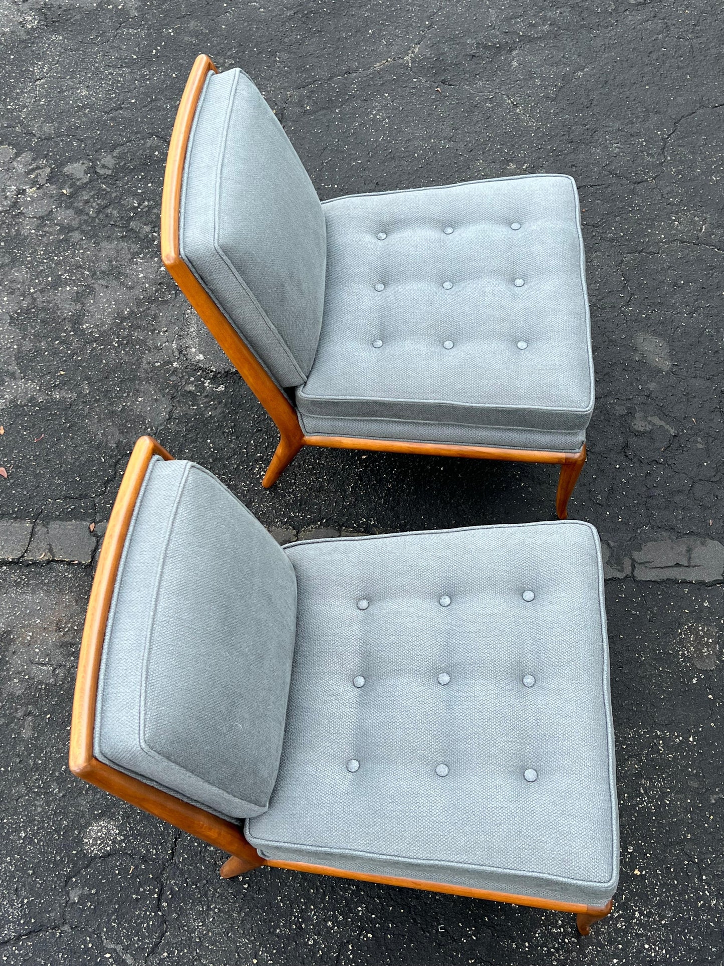 A Pair of T.H. Robsjohn-Gibbings Classic Slipper Chairs