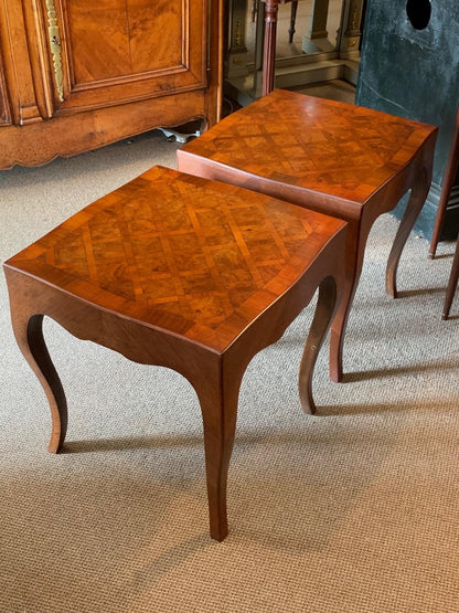 Pair of Elegant Italian Tables with Cabriolet Legs