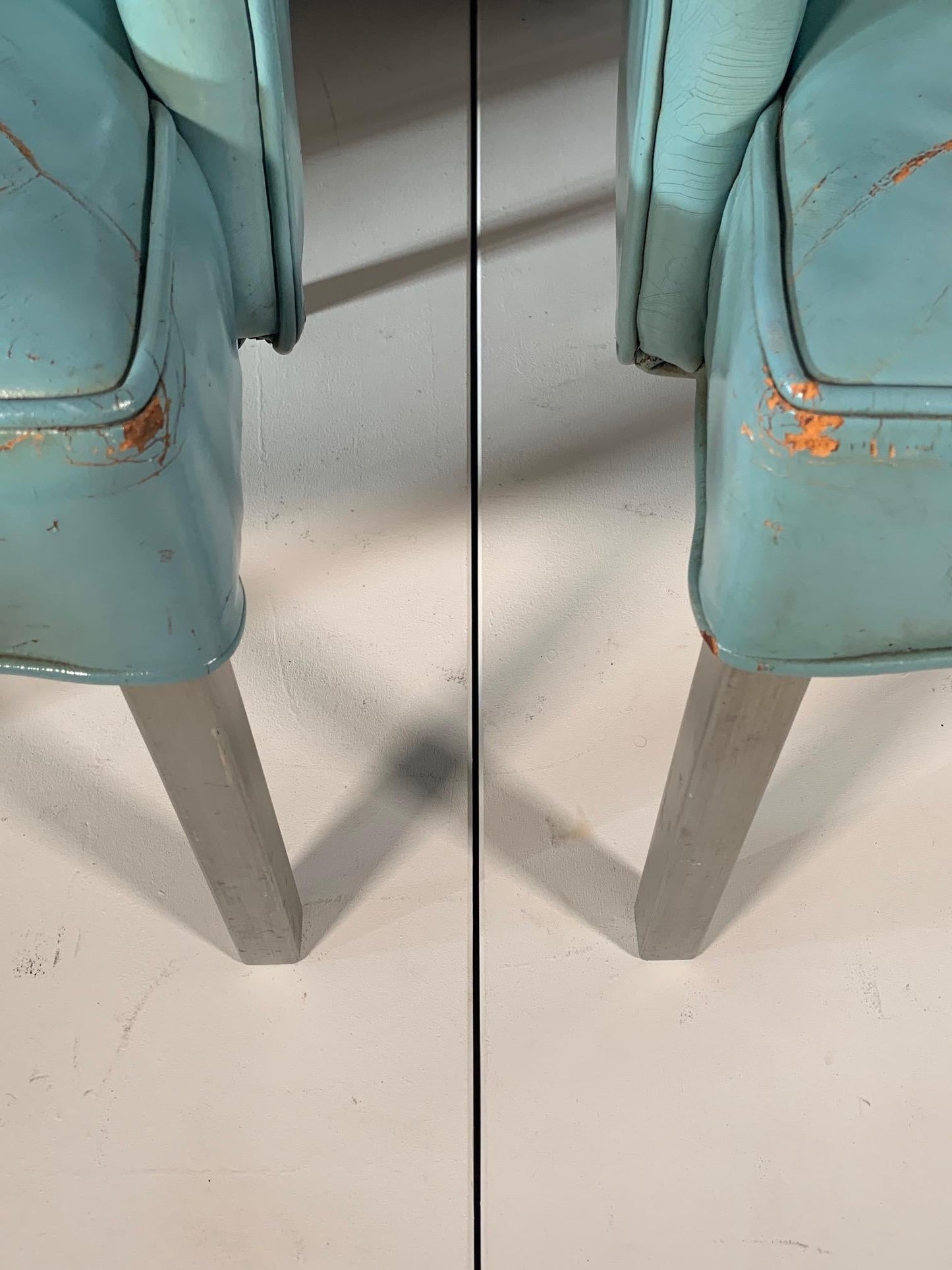 Pair of Unusual Armchairs from S.S. United States Ocean Liner