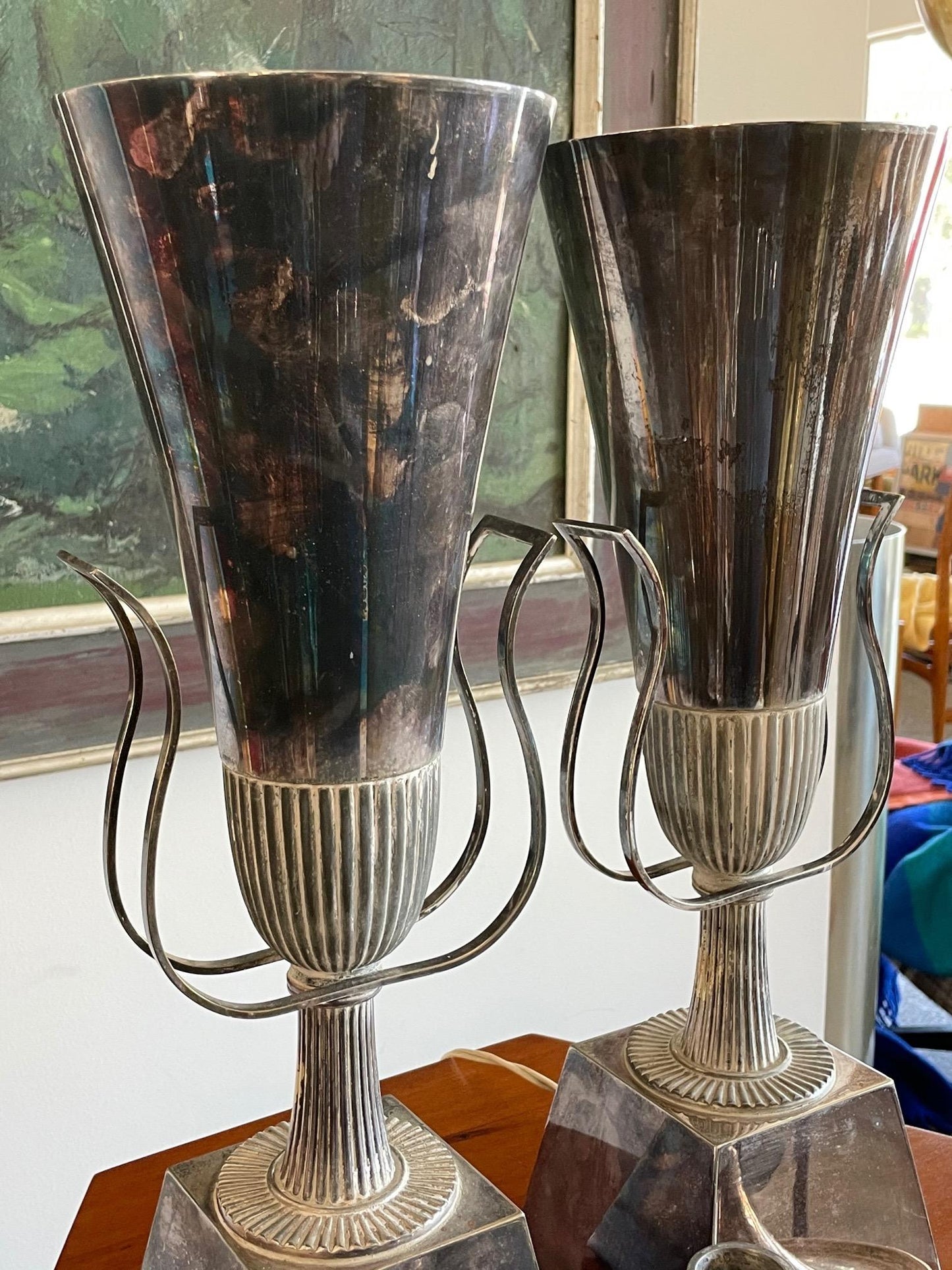 Pair of Tommi Parzinger Urn Lamps