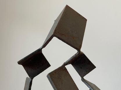 Patinated Steel Modernist Sculpture