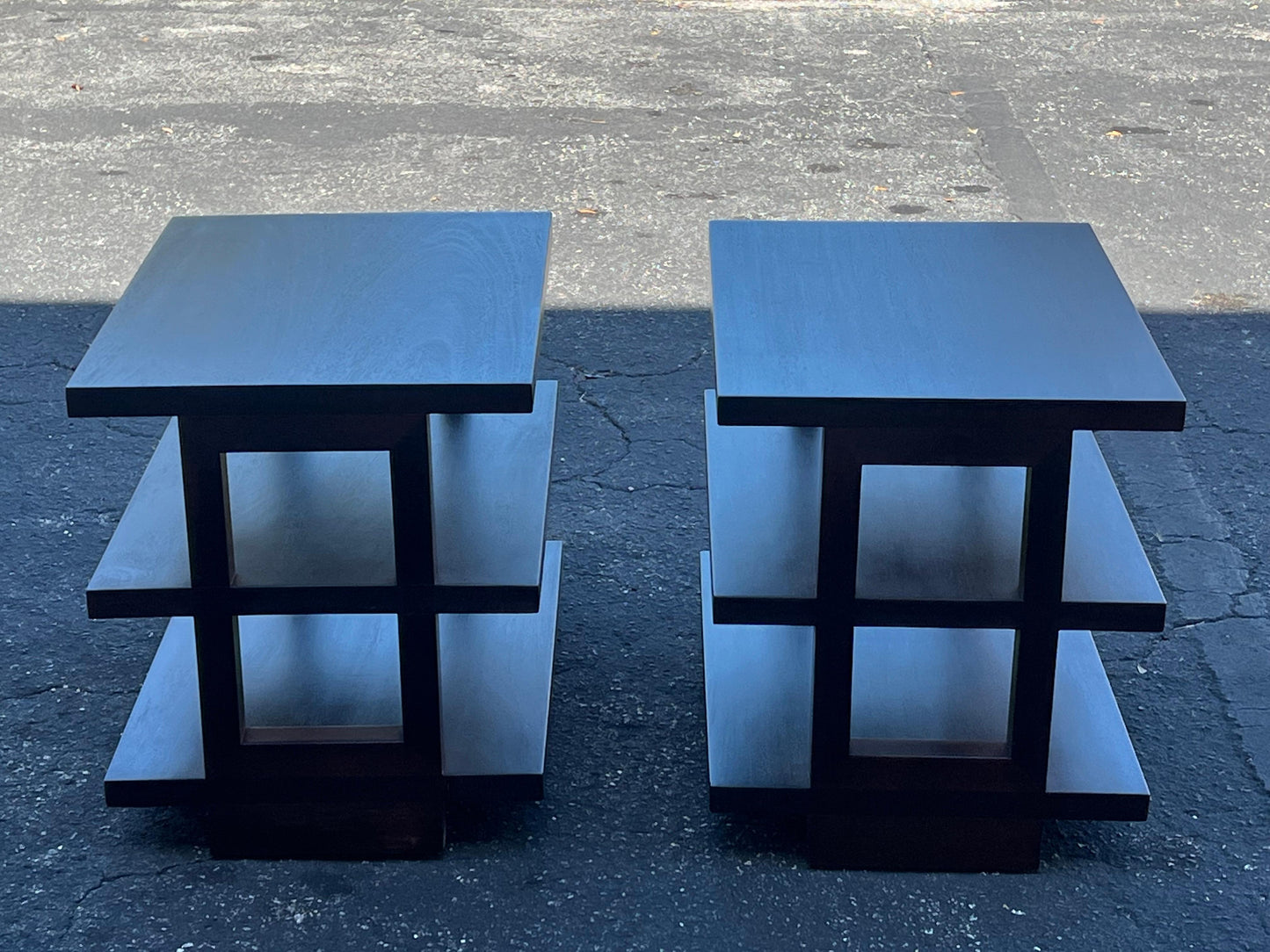 A Pair of Dunbar Three Tier Occasional Tables